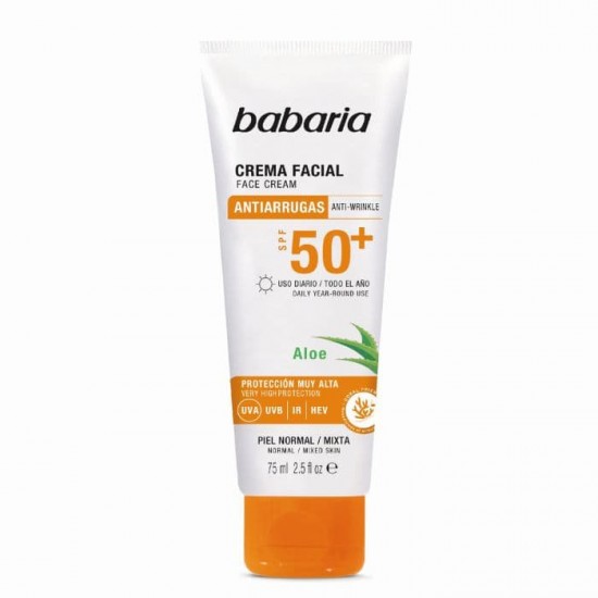 Comprar protector solar facial antiarrugas perfumerias laguna Babaria SPF50
